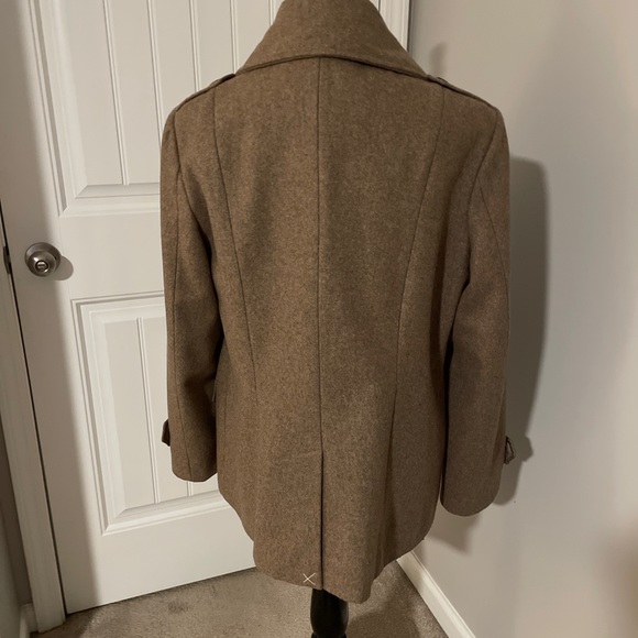 NEW YORK & CO HEATHER TAN PEA COAT - Picture 2 of 8